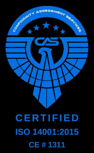 ISO 14001:2015 — Certified by CAS, Certificate C1EEGY1311