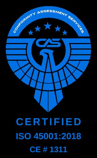 ISO 45001:2018 — Certified by CAS, Certificate C1OEGY1311
